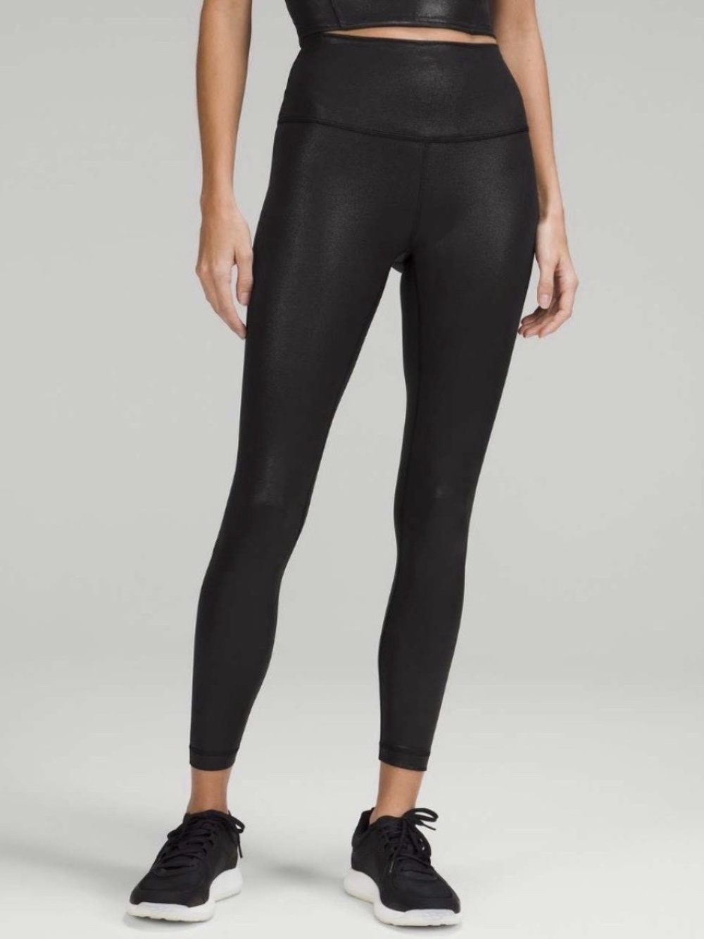 Lululemon Wunder Train High Rise Tight 25” Sz 12 in Black Foil